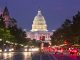 U.S. Capitol building at night in Washington, D.C.