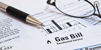 Monthly natural gas heating bill