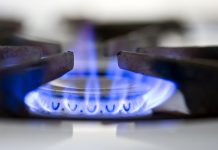 Natural gas used for cooking