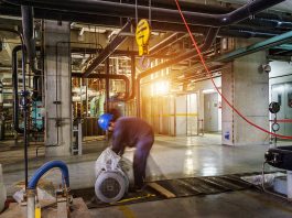 Worker in a manufacturing facility