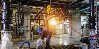 Worker in a manufacturing facility