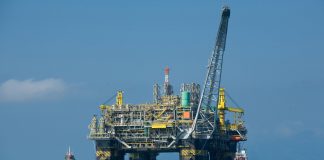 Oil rig in Atlantic Ocean