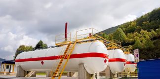 Propane storage tanks