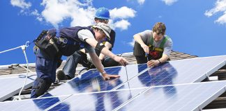 Solar panel installation on household
