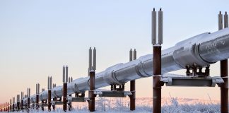 Trans Alaska Pipeline in Winter