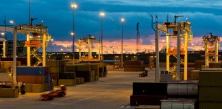 Port containers and cranes