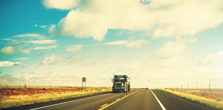 Semi truck on open road