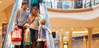 Family at shopping mall