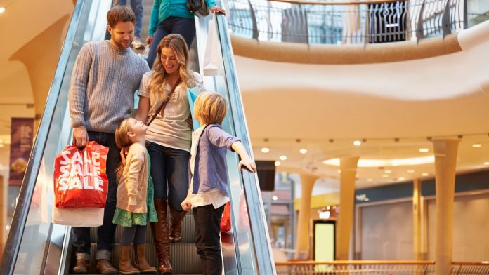 Family at shopping mall Family at shopping mall