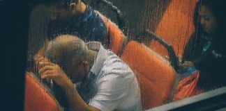 Riding Bus in Rain