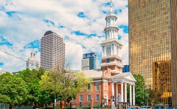 Main Street in Downtown Hartford Connecticut