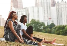 resting after a workout in the park