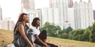 resting after a workout in the park