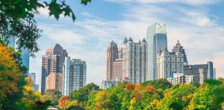 Midtown Atlanta Georgia Skyline in Fall