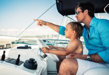 Father and Child on a Boat