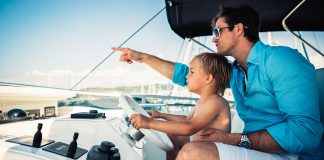 Father and Child on a Boat
