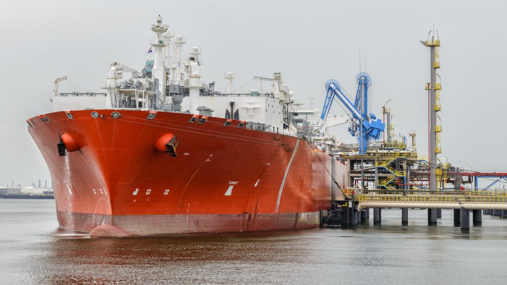 LNG tanker in port
