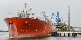 LNG tanker in port