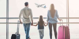 Family in airport