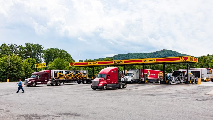 Truck Stop Truck stop with trucks